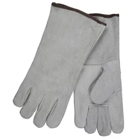 4150B MCR Safety Welding Gloves, X-Large, Leather, Gray, Fleece Lining