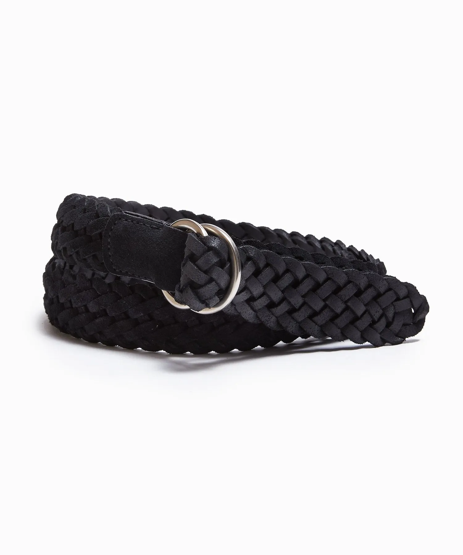 Anderson's Suede Braided D-Ring Belt in Black