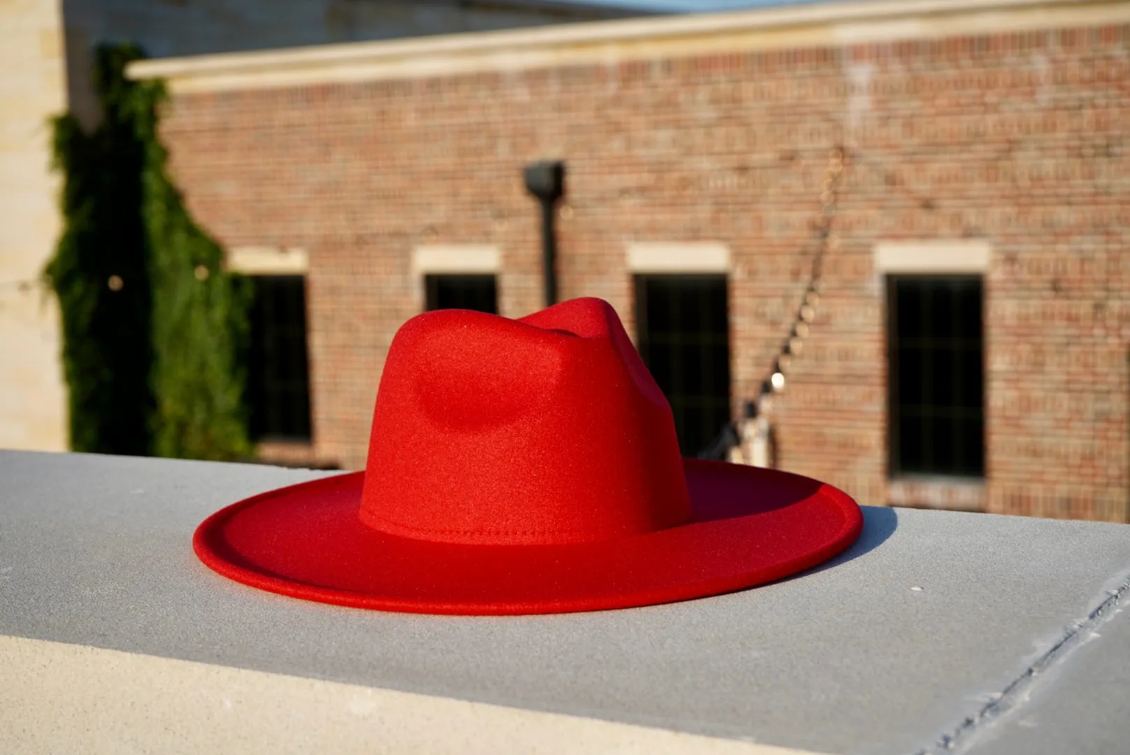 Atlanta Wide Brim Fedora - Red