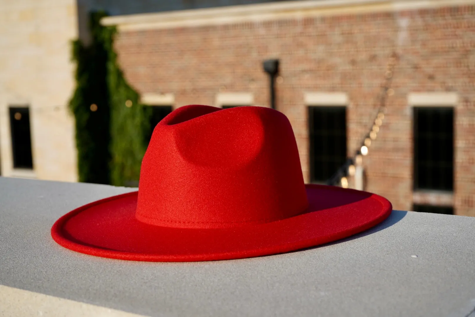 Atlanta Wide Brim Fedora - Red