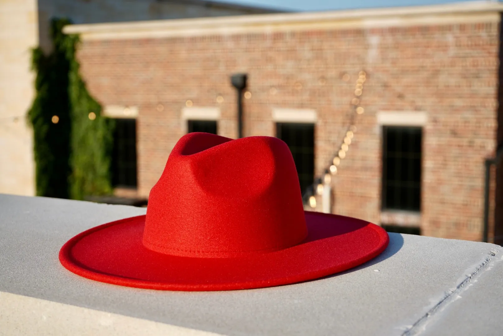 Atlanta Wide Brim Fedora - Red