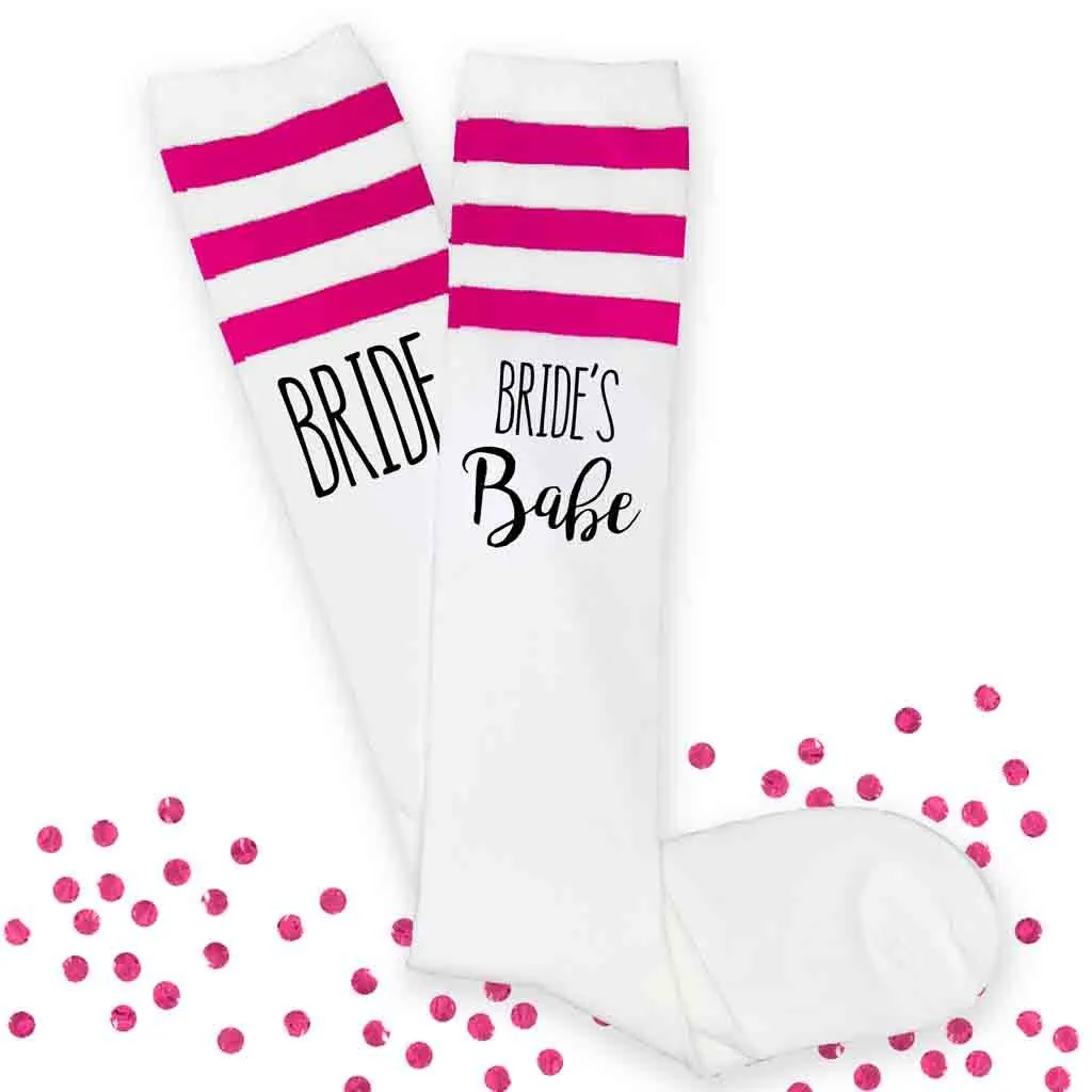 Bachelorette Party Knee High Socks Bride and Bride's Babes