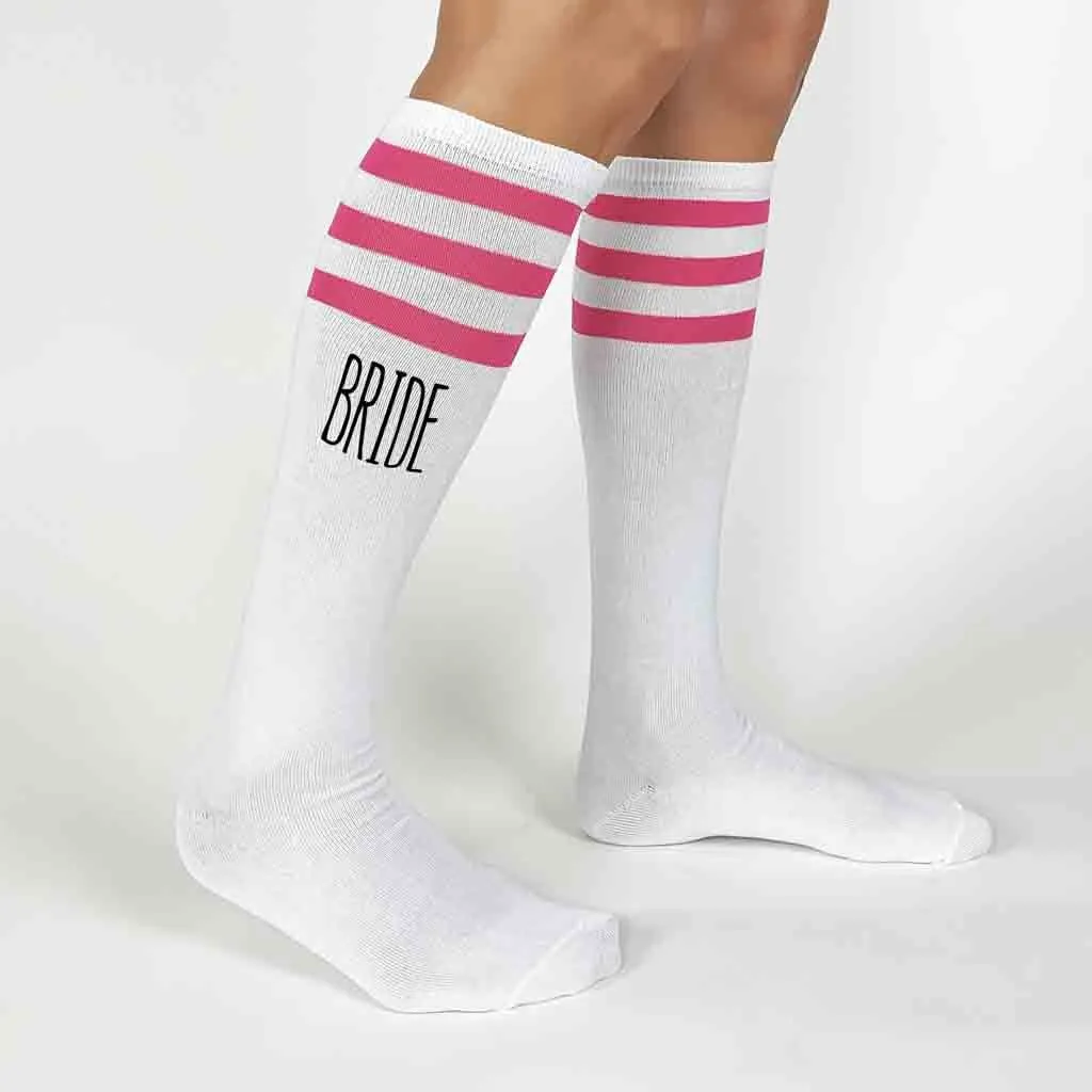 Bachelorette Party Knee High Socks Bride and Bride's Babes