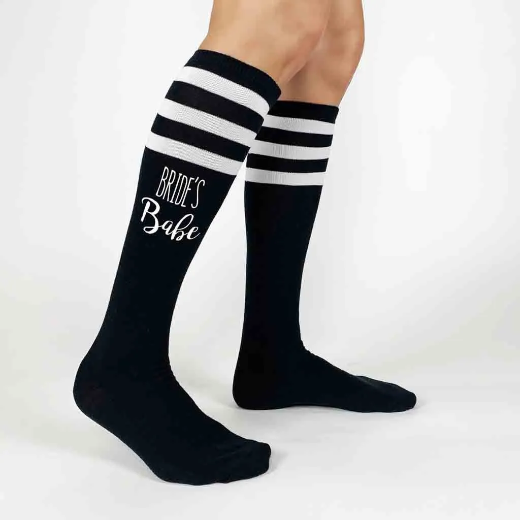 Bachelorette Party Knee High Socks Bride and Bride's Babes