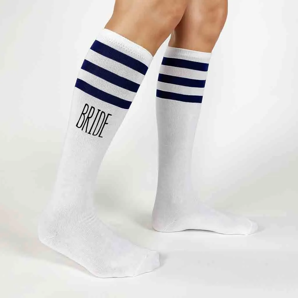 Bachelorette Party Knee High Socks Bride and Bride's Babes