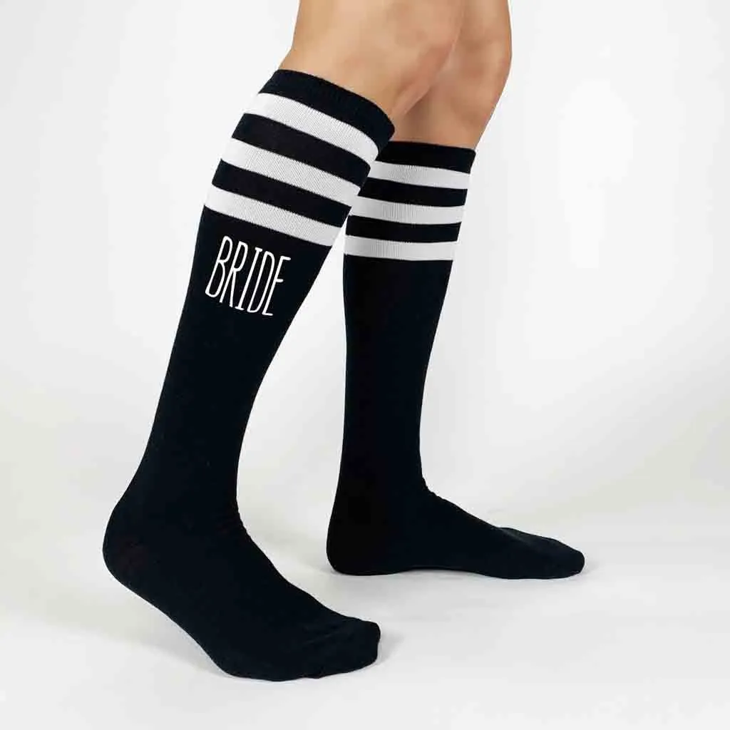 Bachelorette Party Knee High Socks Bride and Bride's Babes