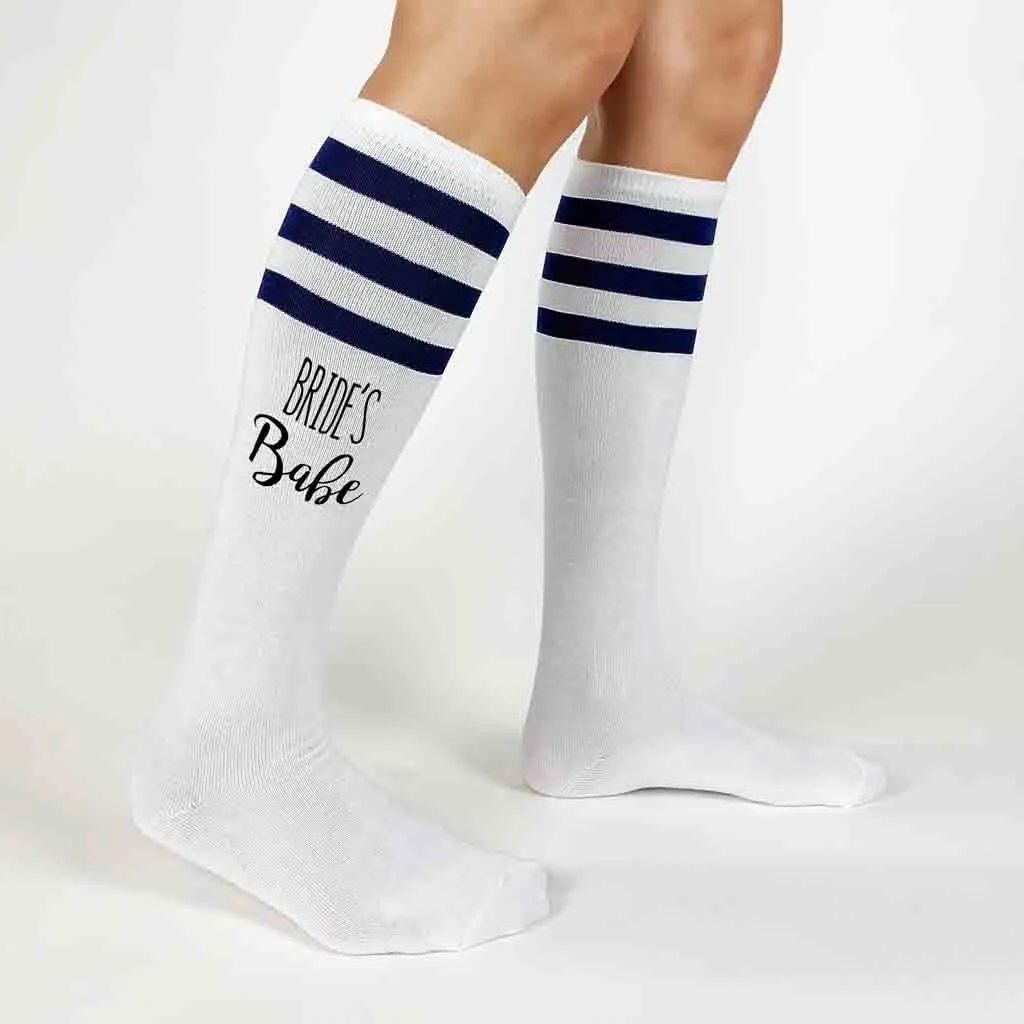 Bachelorette Party Knee High Socks Bride and Bride's Babes