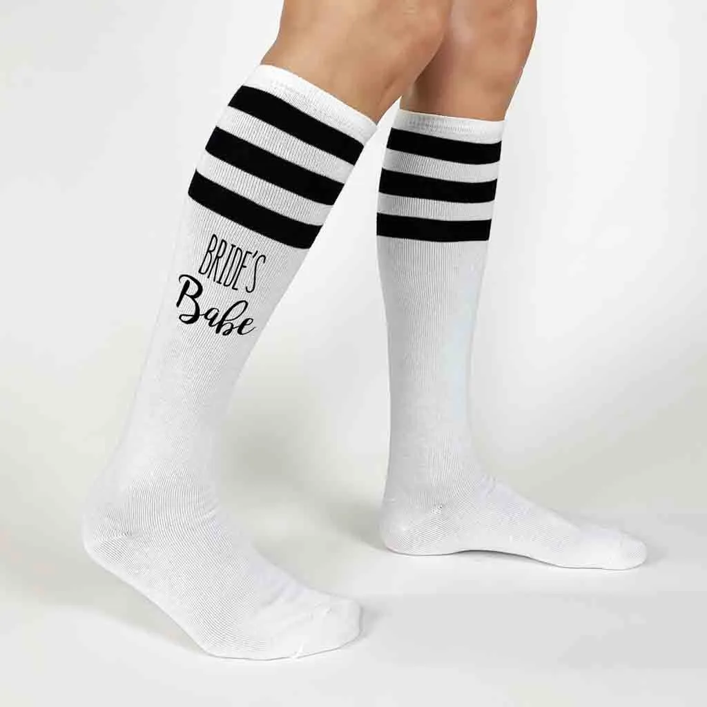 Bachelorette Party Knee High Socks Bride and Bride's Babes