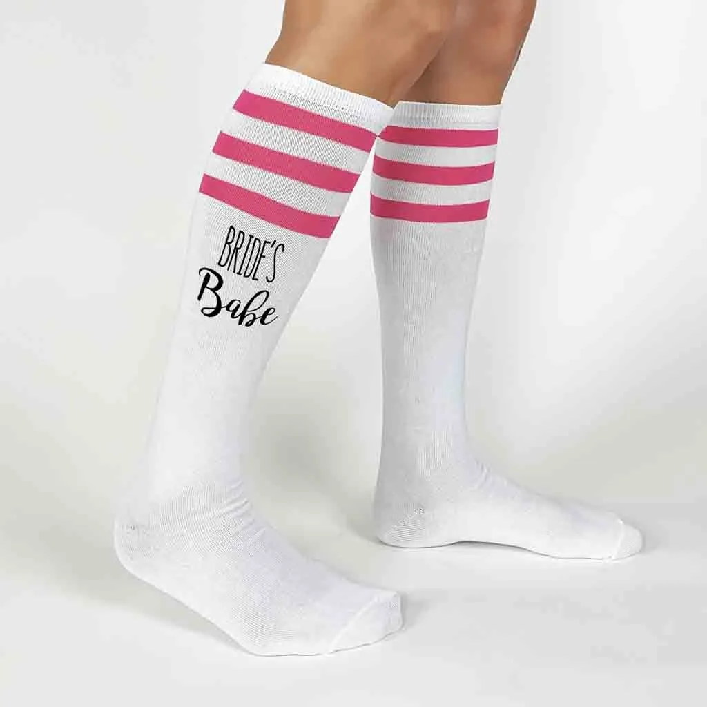 Bachelorette Party Knee High Socks Bride and Bride's Babes