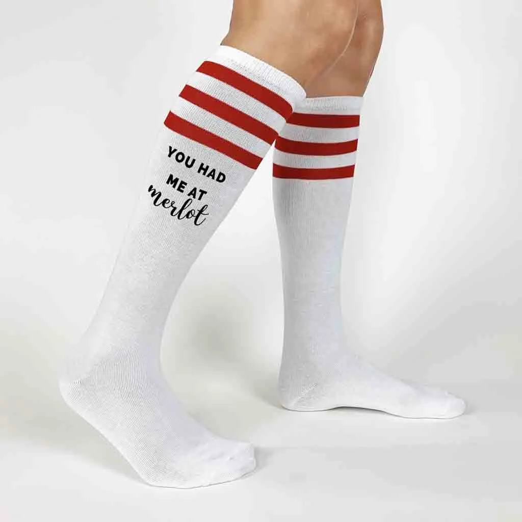 Bachelorette Party Knee High Socks - Wine Theme