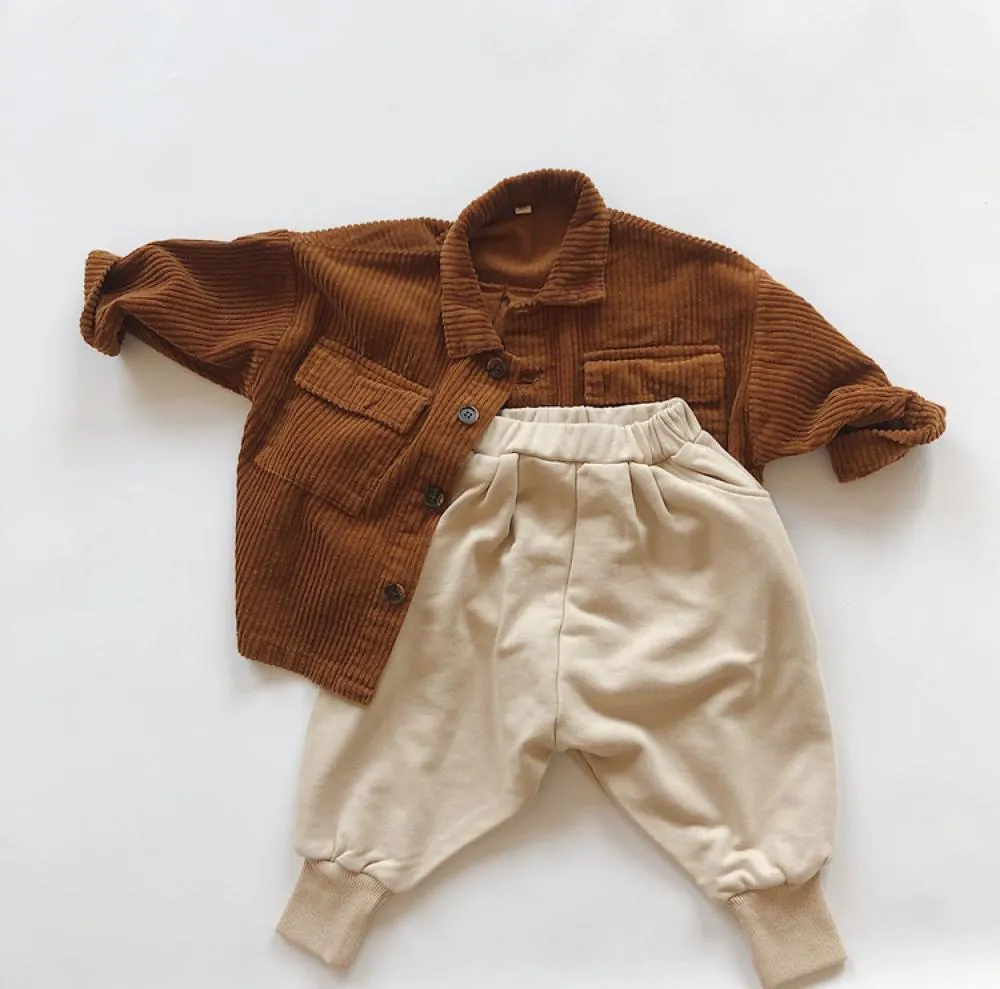 Boys Autumn Solid Corduroy Jacket  Wholesale Clothing Baby