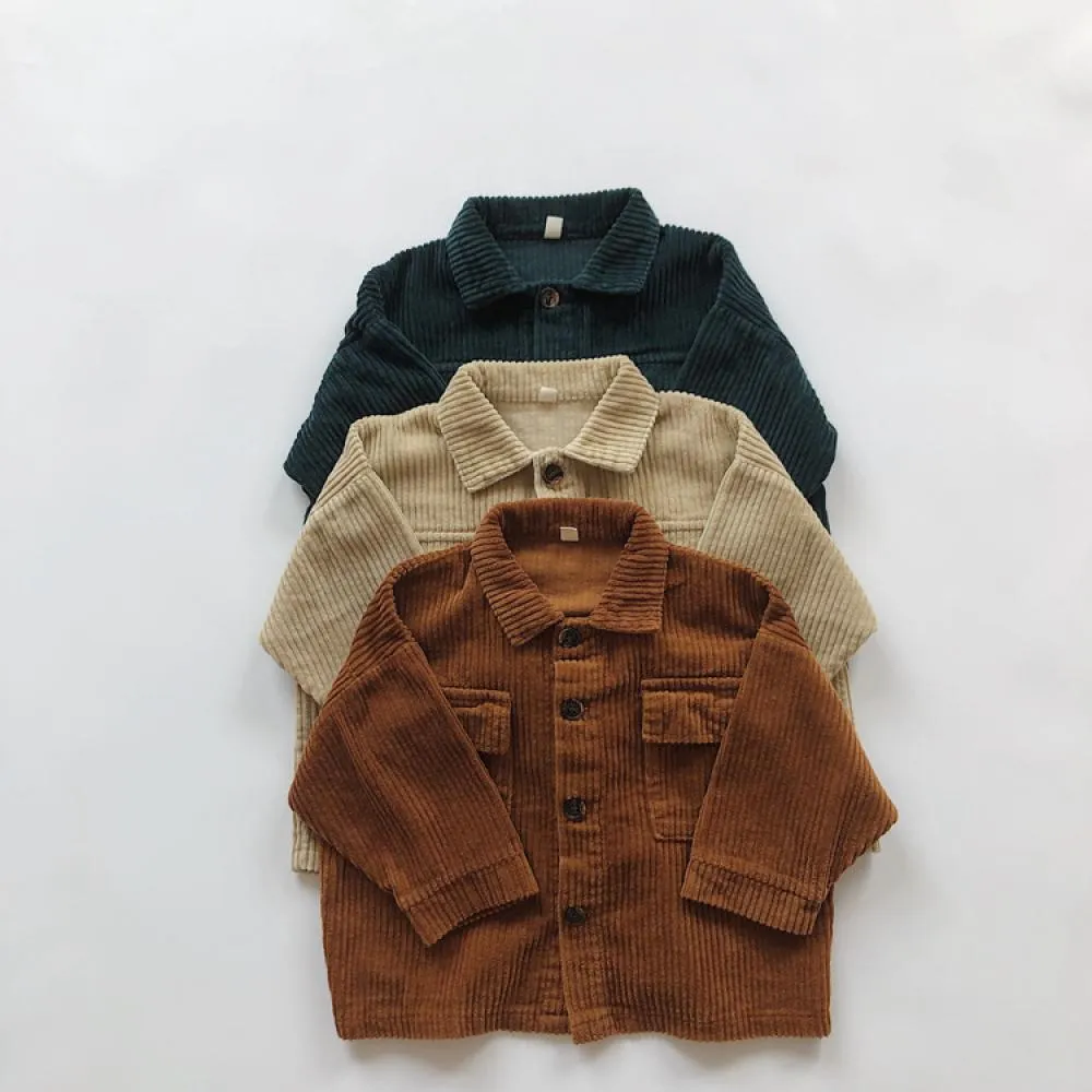 Boys Autumn Solid Corduroy Jacket  Wholesale Clothing Baby