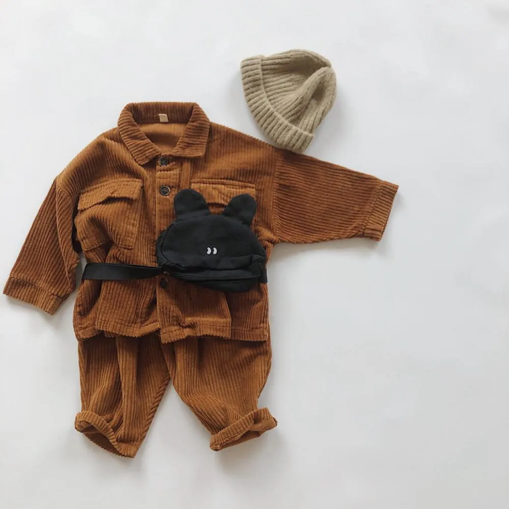 Boys Autumn Solid Corduroy Jacket  Wholesale Clothing Baby