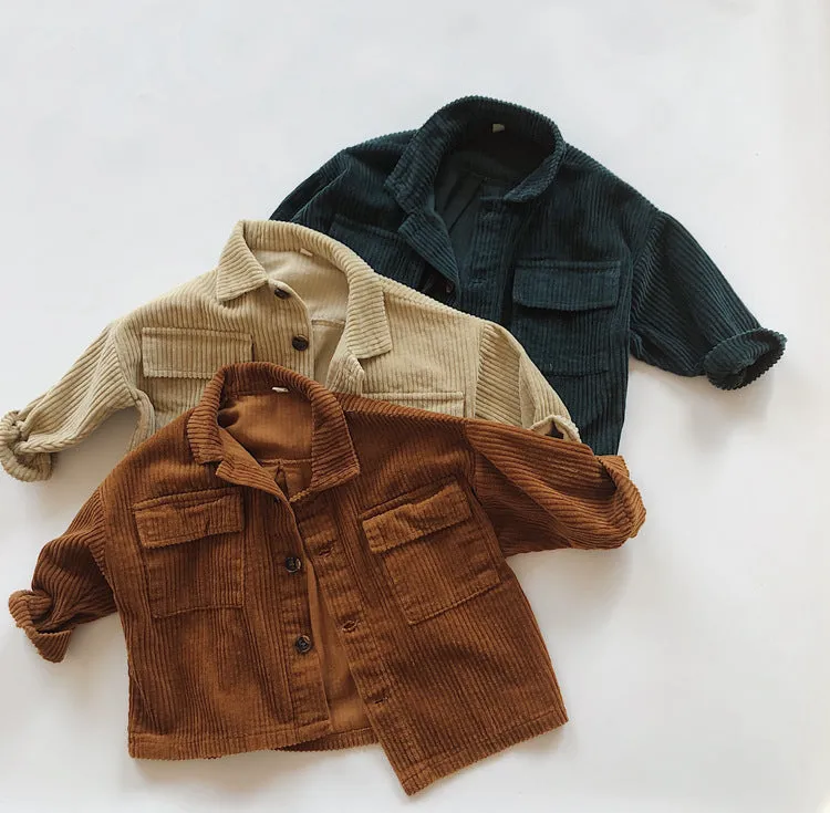 Boys Autumn Solid Corduroy Jacket  Wholesale Clothing Baby