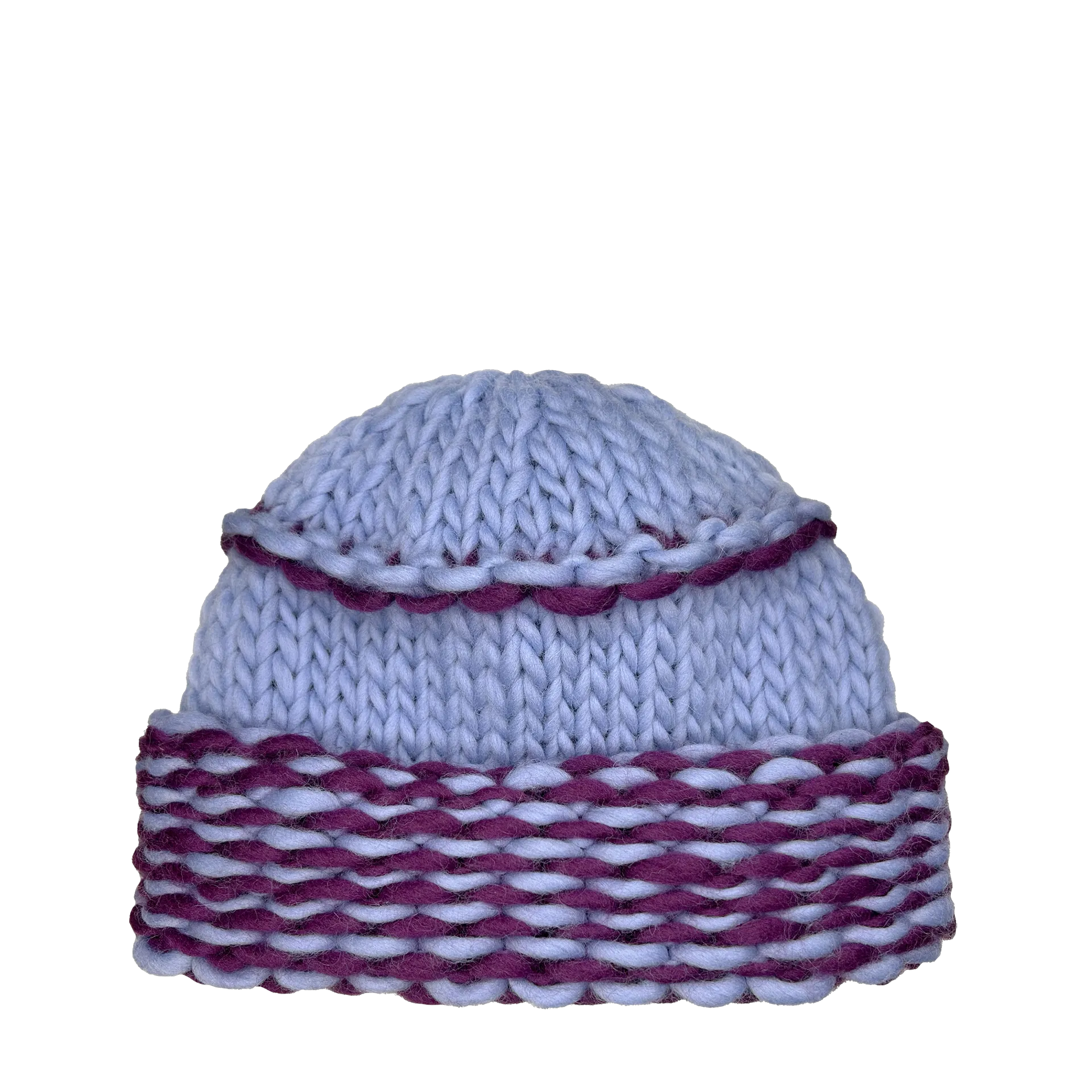 Bulky Hat — Sky/Plum