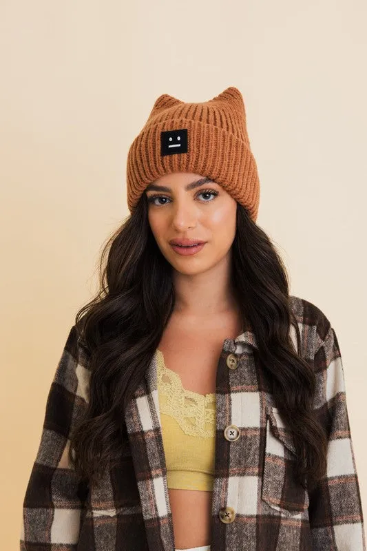 Chill Vibes Soft Ribbed Squared Face Beanie