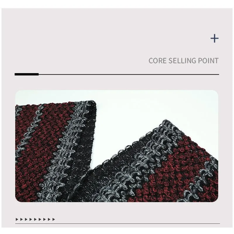 Contrast Color Tassled Knitted Shawl Scarf