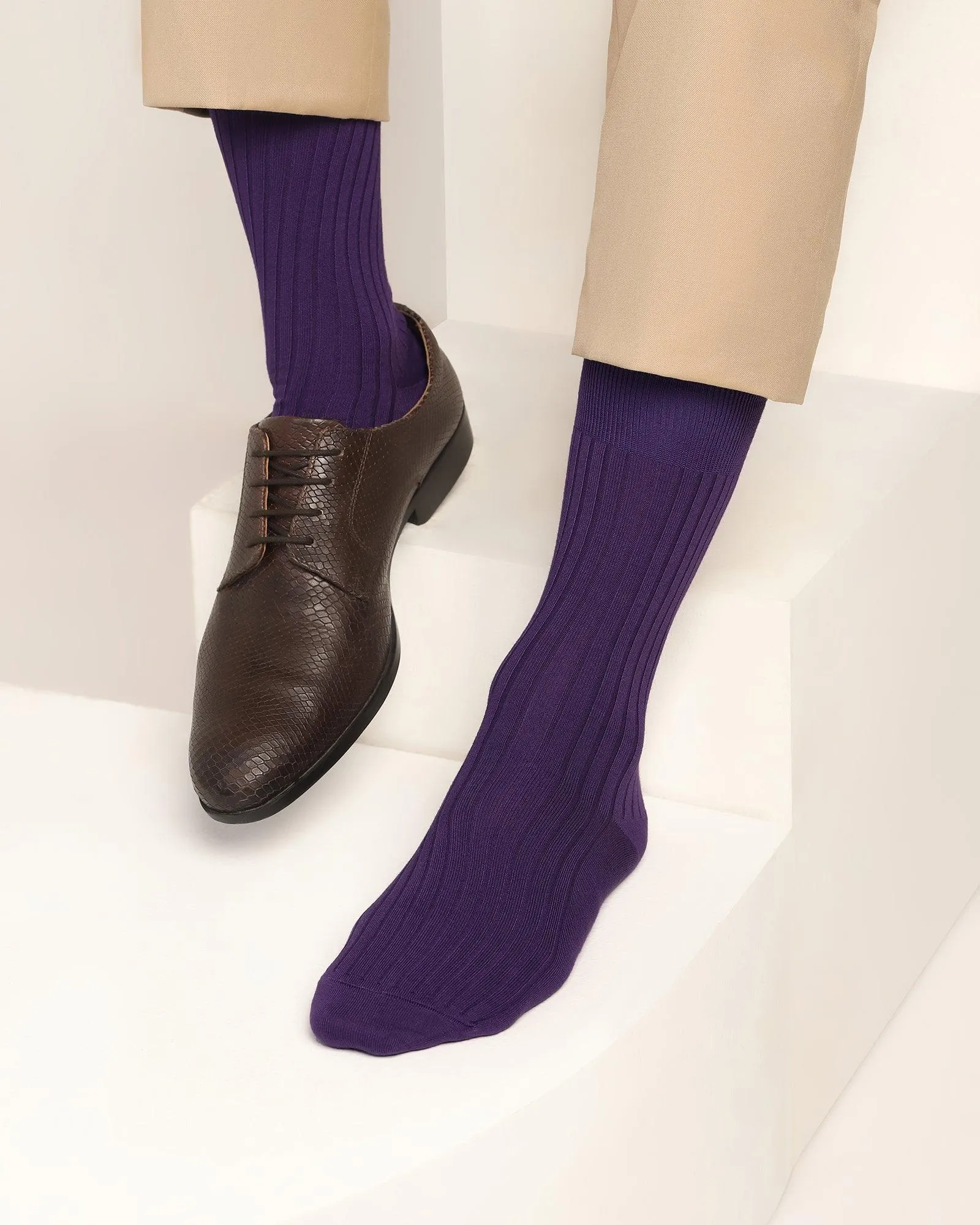 Cotton Purple Printed Socks - Thai