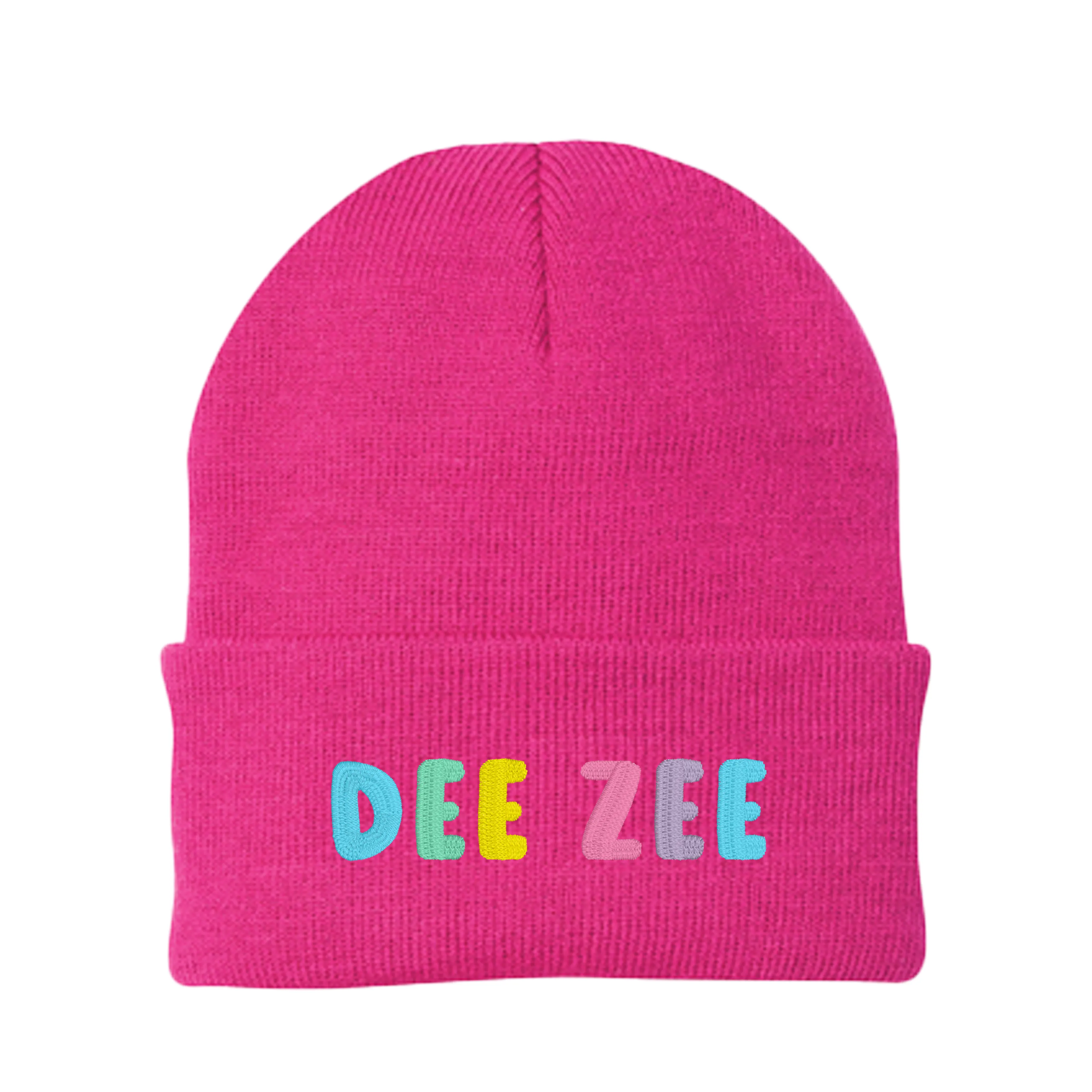 Delta Zeta Bubble Embroidered Beanie - Dee Zee Pastel