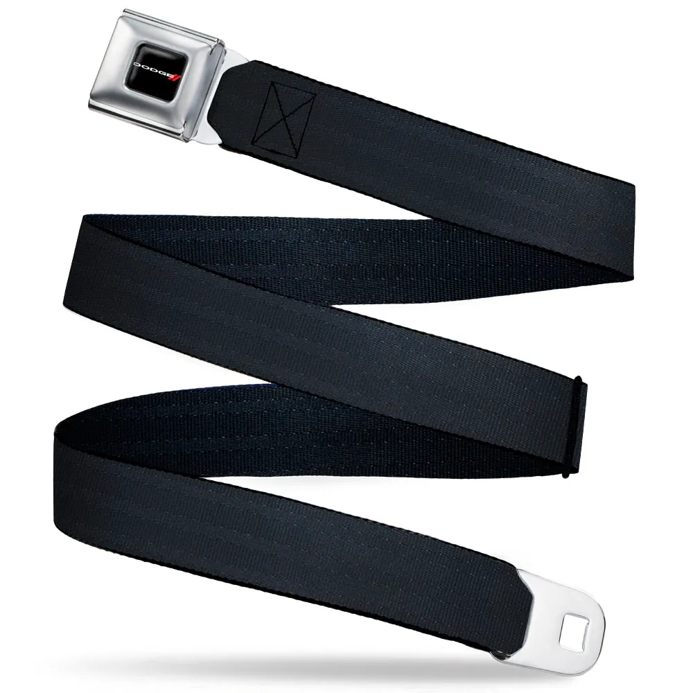 Dodge Red Rhombus Seatbelt Belt - Black Panel Webbing