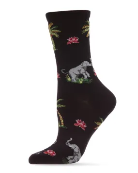 Elephant Safari Bamboo Blend Crew Socks