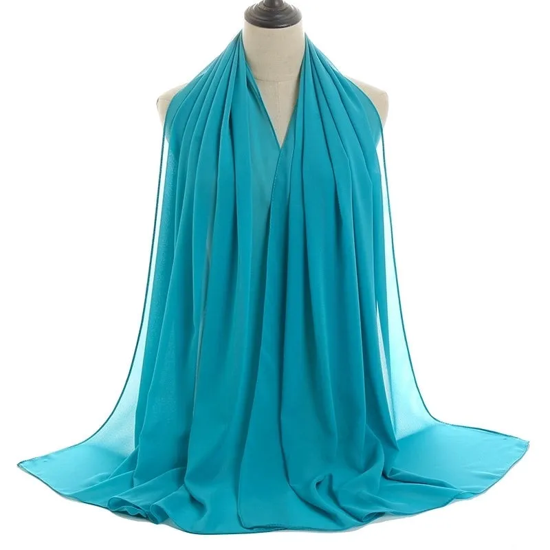 Fashion Solid Color Chiffon Printing Chiffon Scarves