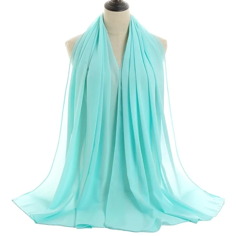 Fashion Solid Color Chiffon Printing Chiffon Scarves