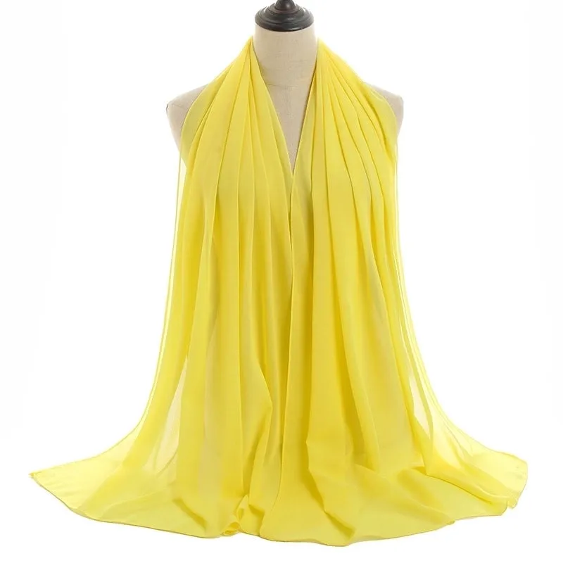 Fashion Solid Color Chiffon Printing Chiffon Scarves