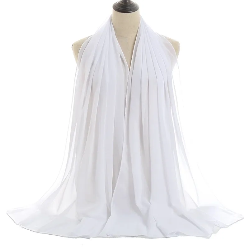 Fashion Solid Color Chiffon Printing Chiffon Scarves