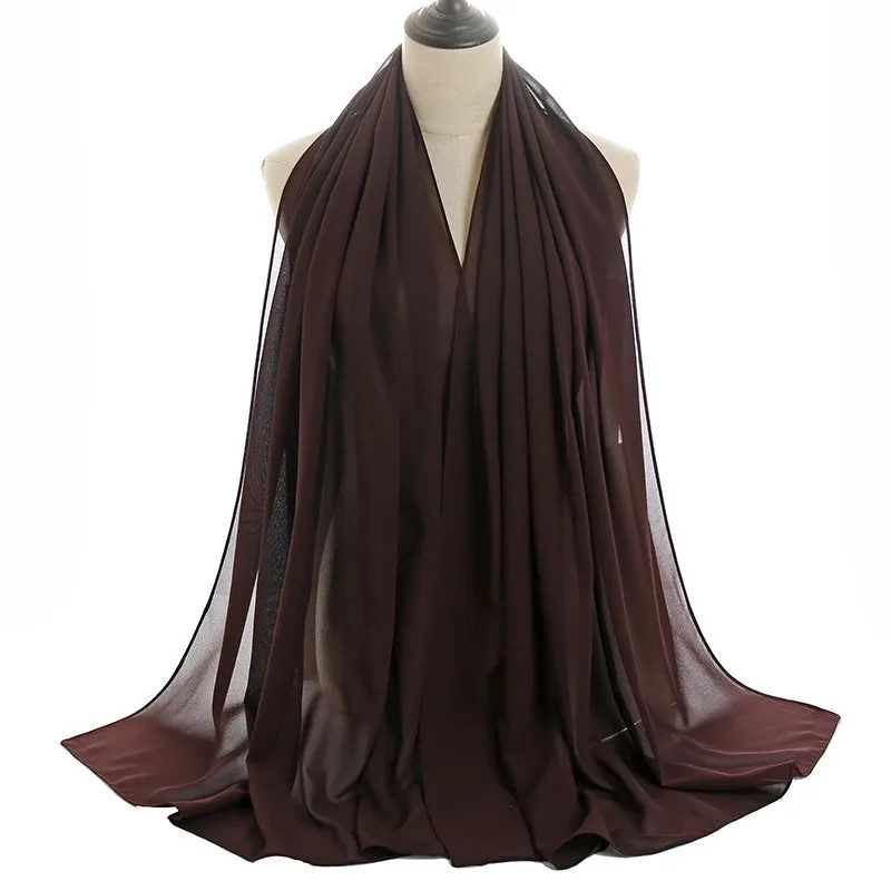 Fashion Solid Color Chiffon Printing Chiffon Scarves