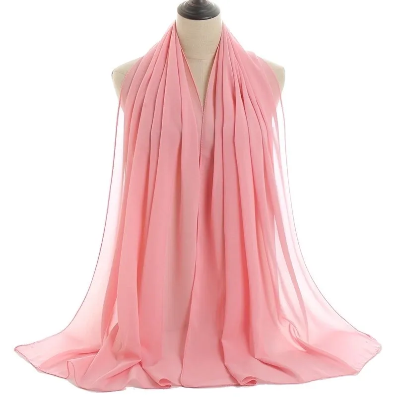 Fashion Solid Color Chiffon Printing Chiffon Scarves