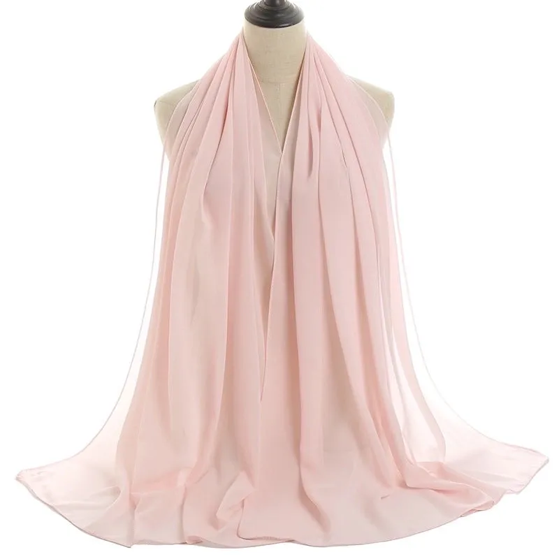 Fashion Solid Color Chiffon Printing Chiffon Scarves