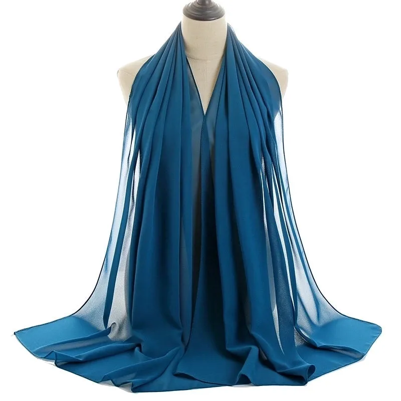 Fashion Solid Color Chiffon Printing Chiffon Scarves