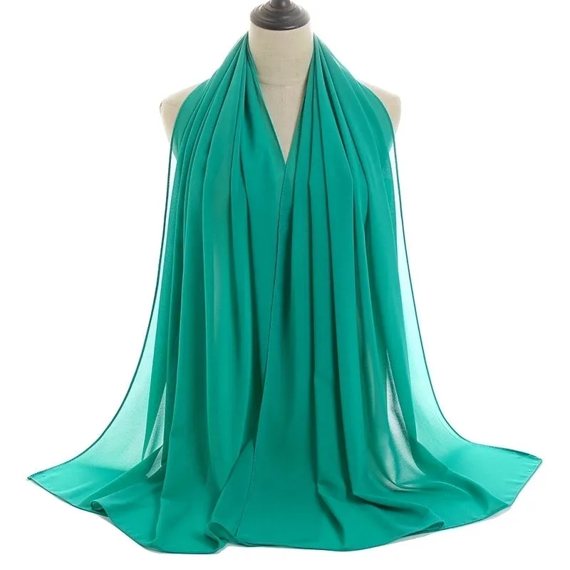 Fashion Solid Color Chiffon Printing Chiffon Scarves