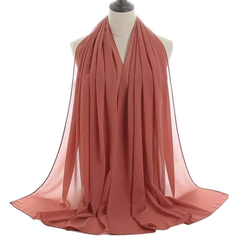 Fashion Solid Color Chiffon Printing Chiffon Scarves