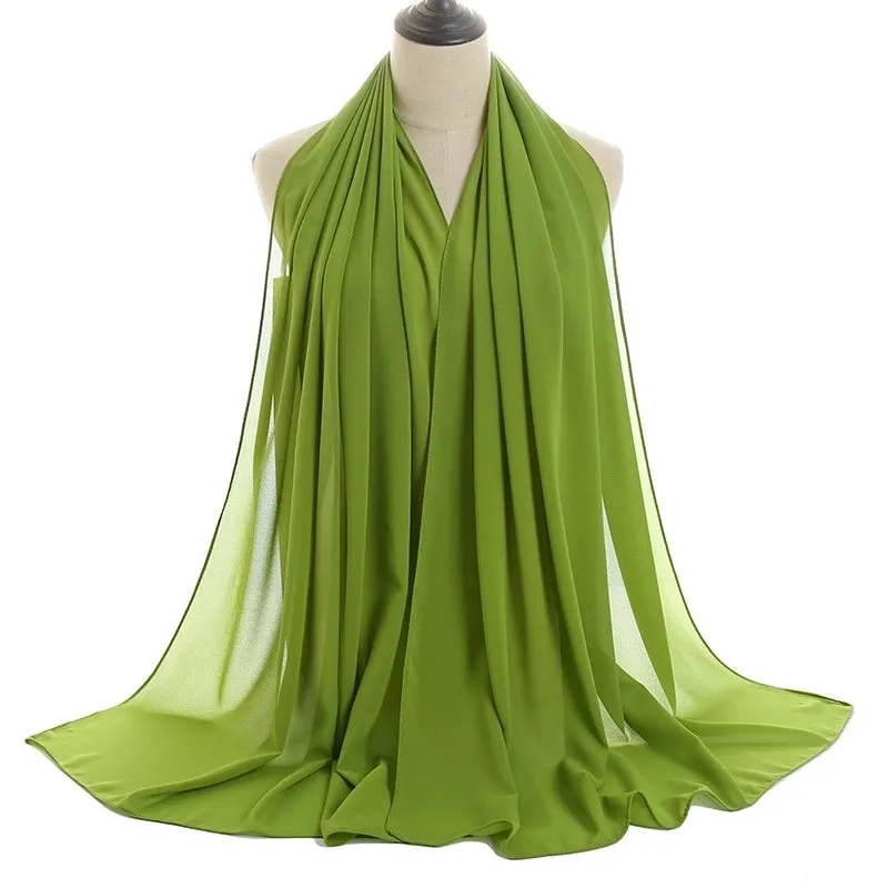 Fashion Solid Color Chiffon Printing Chiffon Scarves