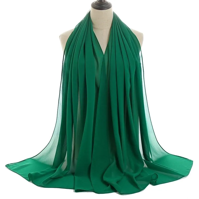 Fashion Solid Color Chiffon Printing Chiffon Scarves