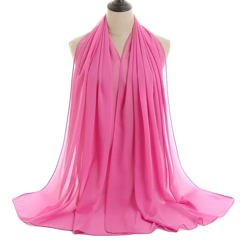 Fashion Solid Color Chiffon Printing Chiffon Scarves