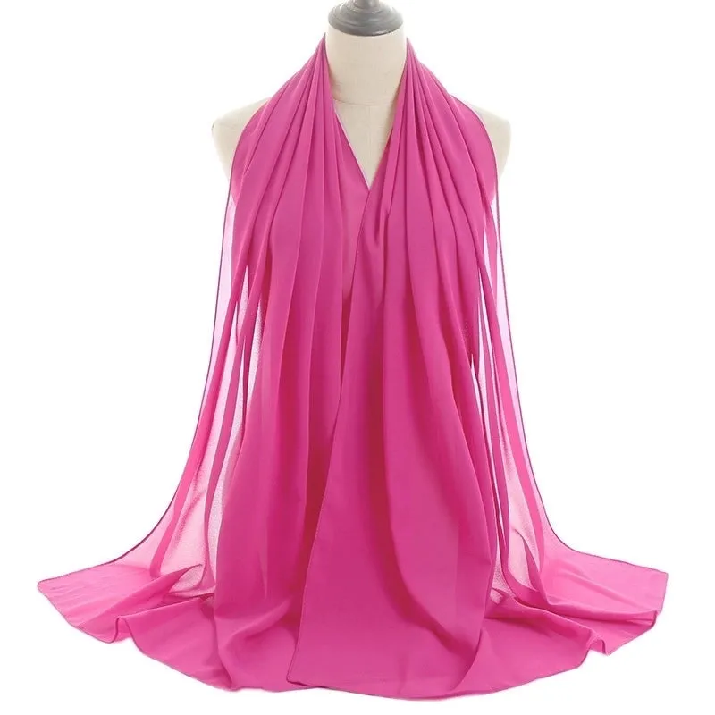 Fashion Solid Color Chiffon Printing Chiffon Scarves