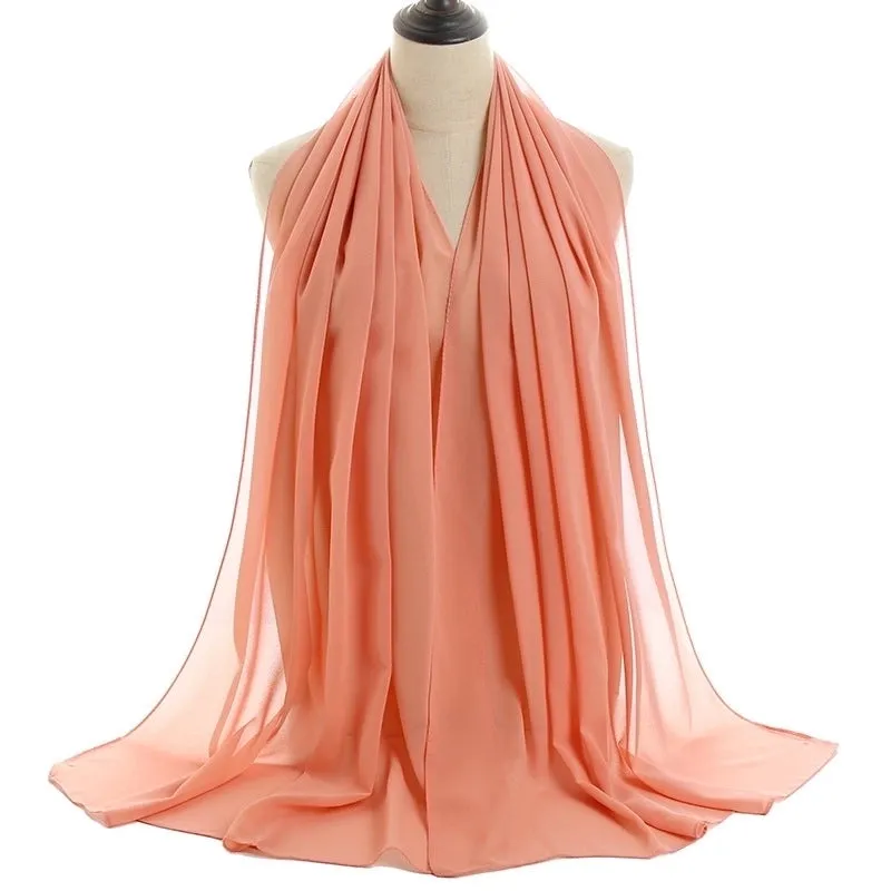 Fashion Solid Color Chiffon Printing Chiffon Scarves