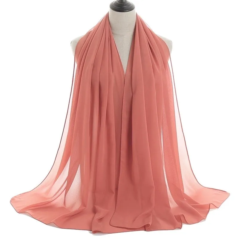 Fashion Solid Color Chiffon Printing Chiffon Scarves