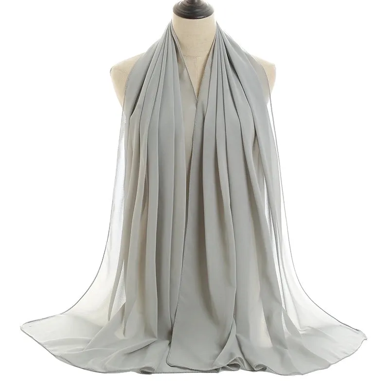 Fashion Solid Color Chiffon Printing Chiffon Scarves