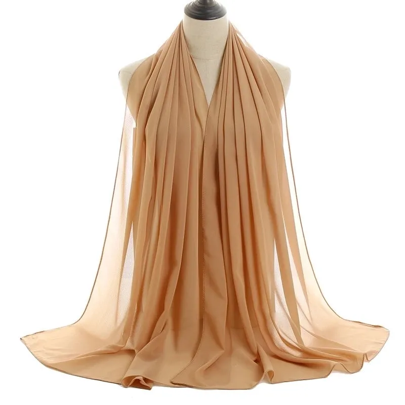 Fashion Solid Color Chiffon Printing Chiffon Scarves