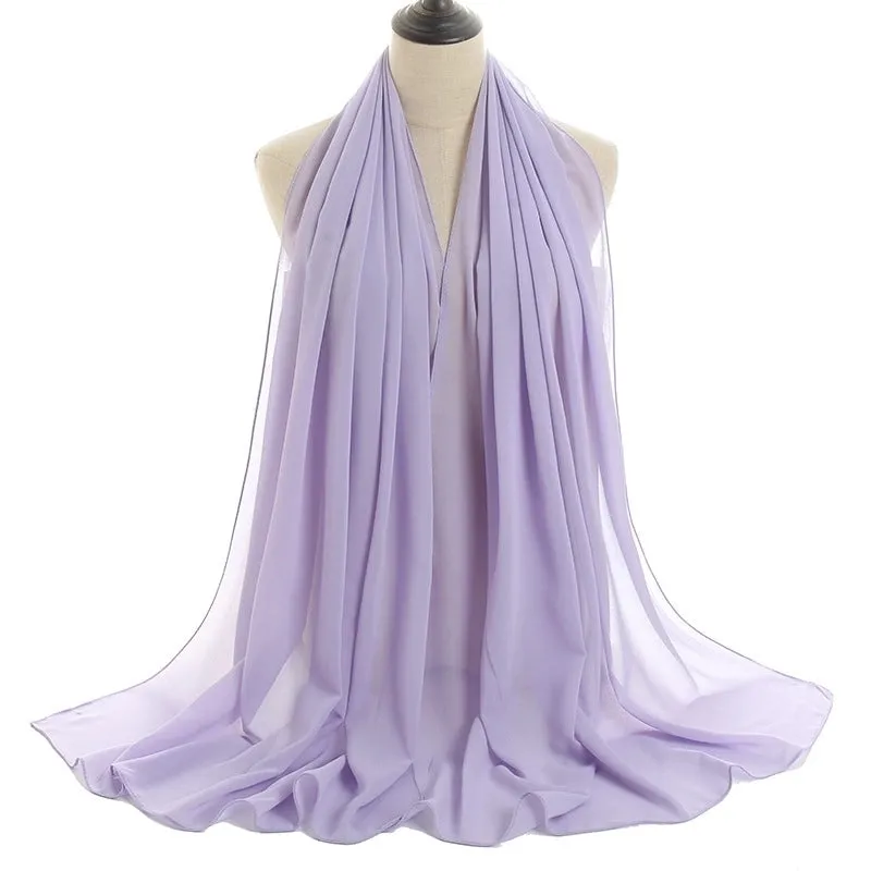 Fashion Solid Color Chiffon Printing Chiffon Scarves