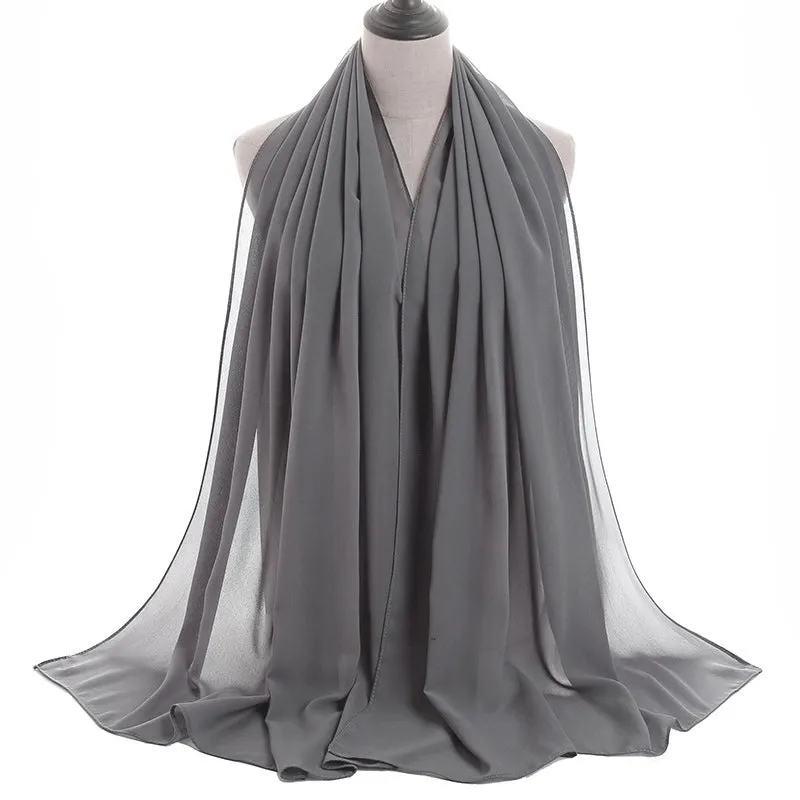 Fashion Solid Color Chiffon Printing Chiffon Scarves