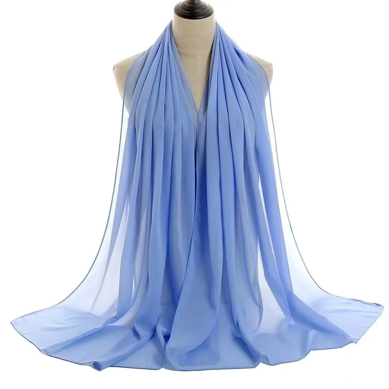 Fashion Solid Color Chiffon Printing Chiffon Scarves