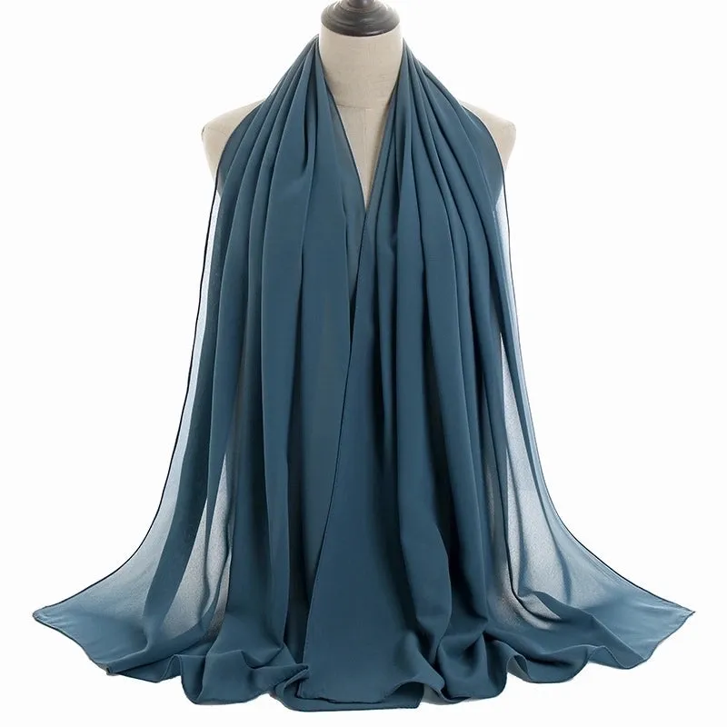 Fashion Solid Color Chiffon Printing Chiffon Scarves