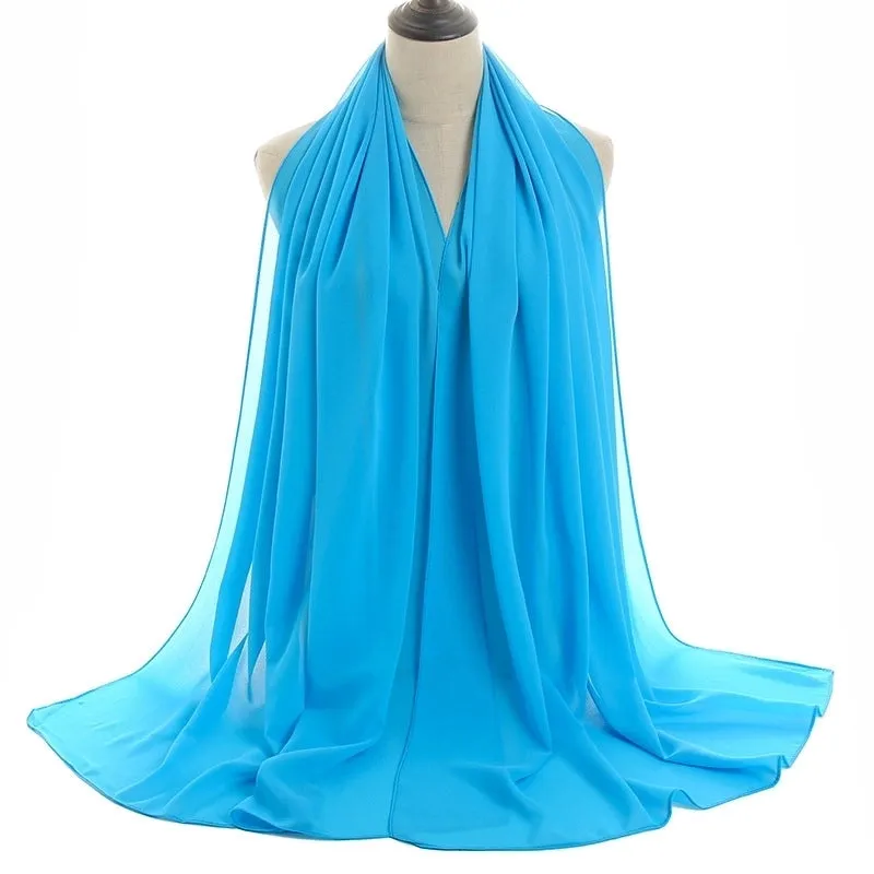 Fashion Solid Color Chiffon Printing Chiffon Scarves