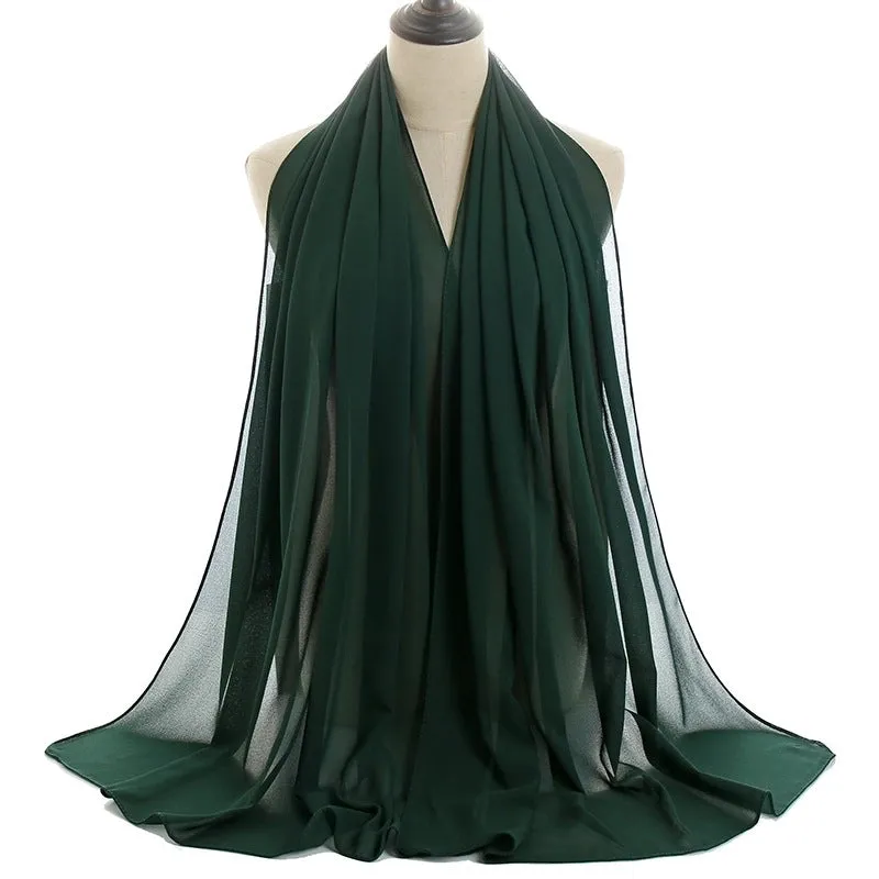 Fashion Solid Color Chiffon Printing Chiffon Scarves