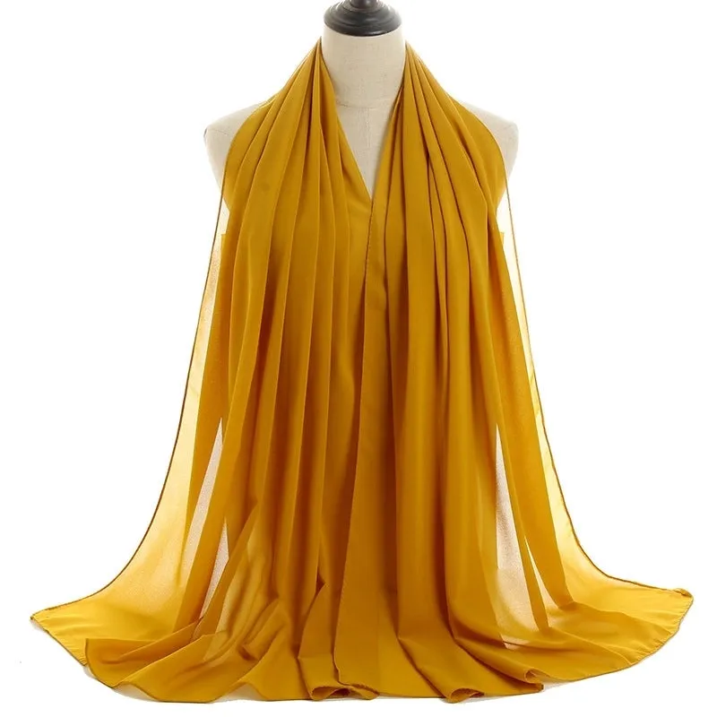 Fashion Solid Color Chiffon Printing Chiffon Scarves